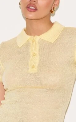Prettylittlething Yellow Sheer Knit Polo Top 8 Prettylittlething Yellow Sheer Knit Polo Top -FRAME Clothing Shop 00cb22b0c5c03519acd566aa73b334f2d2dd8b8d CNM9269 4 yellow sheer knit polo top