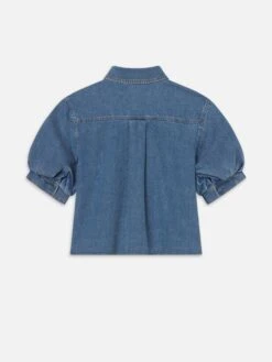 The Billow Sleeve Shirt -- Subtle 7 The Billow Sleeve Shirt -- Subtle -FRAME Clothing Shop 021DWT744 SBTL B top back packshot image