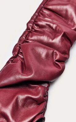 Burgundy Faux Leather Long Ruched Gloves -FRAME Clothing Shop 028d7e6276e00f4fb118a47dcb81077d3cc64eeb CNO1412 3 burgundy faux leather long ruched gloves