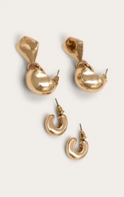 PrettyLittleThing Gold Mini Droplet Multipack – Sculptural Rounded Hoop Earrings -FRAME Clothing Shop 0382b50121132a48509b039d0e03a36ac2c4c43b CNN9758 3 gold mini droplet multipack hoop earrings