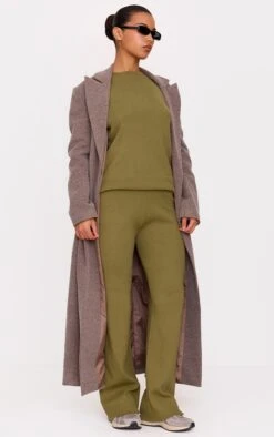 Prettylittlething Khaki Light Rib Knit Oversized Top -FRAME Clothing Shop 045f980aa5a150ecdd86e64284614e602825e8f8 cnj2098 3