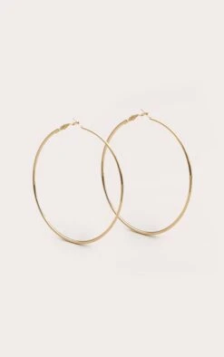 Prettylittlething Gold 80mm Large Hoop Earrings