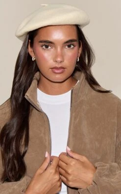 Prettylittlething Butter Yellow Soft Knit Beret