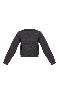 Prettylittlething Charcoal Crew Neck Knit Cardigan -FRAME Clothing Shop 085c84830eb8179ebeadd98bb414f525f7d0fd99 CNN6372 5 charcoal crew neck knit cardigan