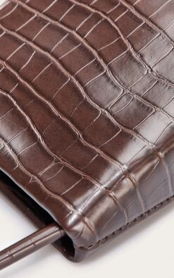 PrettyLittleThing Brown Croc Embossed Slim Shoulder Bag – Structured Curved Baguette Style -FRAME Clothing Shop 0860885b9e98e8ab615ad7a41311c7cd6e407258 CNN2199 4 brown croc slim shoulder bag