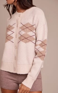 Beige Argyle Button Through Cardigan -FRAME Clothing Shop 09a92eefd9712430dbe9ac232311bbfbebe5ad7f CNN9450 4 beige argyle button through cardigan