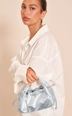 Prettylittlething Silver Mini Tassel Detail Handbag