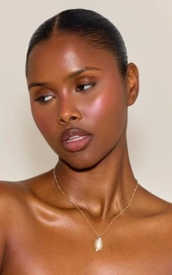 Cream Pearl Pendant Bobble Chain Necklace - Elegant Gold-Tone Aesthetic Jewelry