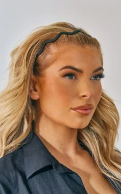 Prettylittlething Black Zig Zag Grip Headband