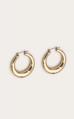 Prettylittlething Gold Hoop Circular Earrings