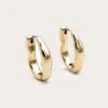 PrettyLittleThing Gold Molten Wave Hoop Earrings – Textured Sculptural Stud Hoops