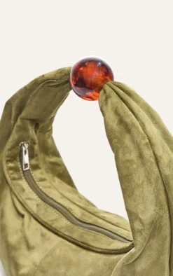 PrettyLittleThing Olive Faux Suede Shoulder Bag with Beaded Handle – Deep Green Chic Minimalist Handbag -FRAME Clothing Shop 151d3744afd6f110c30ed9f8a1d8097a36e4489d CNM7707 3 olive faux suede bead handle shoulder bag