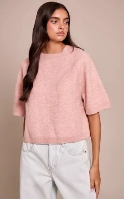 Prettylittlething Soft Pink Soft Knit T-shirt