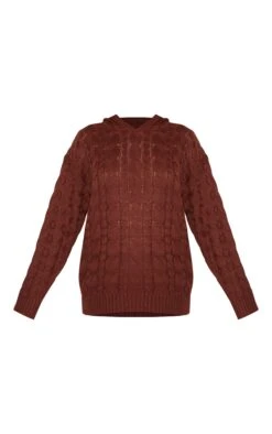 PrettyLittleThing Chocolate Brown Cable Knit – Oversized Hooded Knit Sweater 9 PrettyLittleThing Chocolate Brown Cable Knit – Oversized Hooded Knit Sweater -FRAME Clothing Shop 1b2f3408013f9f23457bd1cee57061c4479c83ed CNJ2096 5 chocolate cable knit oversized hoodie