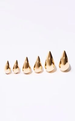 Prettylittlething Gold Tear Drop Stud Earring Multi-pack