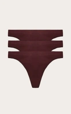 Chocolate Pack Of 3 Seamless Thong