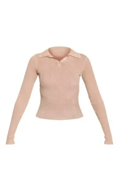 Prettylittlething Butter Cream Sheer Knit Polo Top -FRAME Clothing Shop 1fb4cf6ae342fb8dbec084e10f907c543eff4ff4 CNN6997 5 butter cream sheer knit polo top