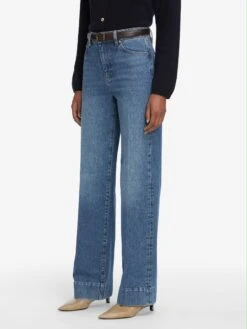 The Streamline -- Swan 11 The Streamline -- Swan -FRAME Clothing Shop 2003105 SWAN WF25KSW040 NAVY 8346 jeans side angle image