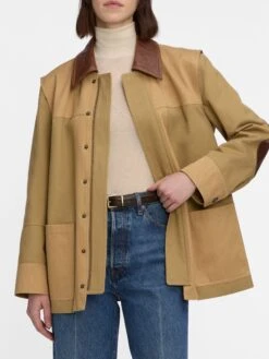 The Chore Jacket -- Khaki 10 The Chore Jacket -- Khaki -FRAME Clothing Shop 2019210 GALT WF25WJA009 KHAK 2666 20a831d3 8044 46e5 ae6b cc53d2a87ad1 jacket front image