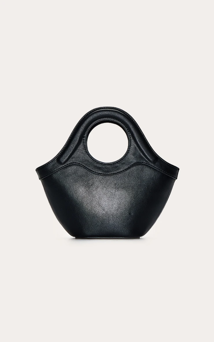 PrettyLittleThing Black Crescent Cross Body Bag – Sleek Faux Leather with Circular Handle 3 PrettyLittleThing Black Crescent Cross Body Bag – Sleek Faux Leather with Circular Handle - Image 3