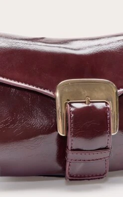 PrettyLittleThing Burgundy Crinkle PU Buckle Strap Shoulder Bag - Compact Faux Leather Purse -FRAME Clothing Shop 2199066d9964d5c20aa3655fc3c84d9d0662b3b2 CNN6144 5 burgundy crinkle pu buckle shoulder bag