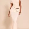 Prettylittlething Cream Trim Detail Maxi Skirt