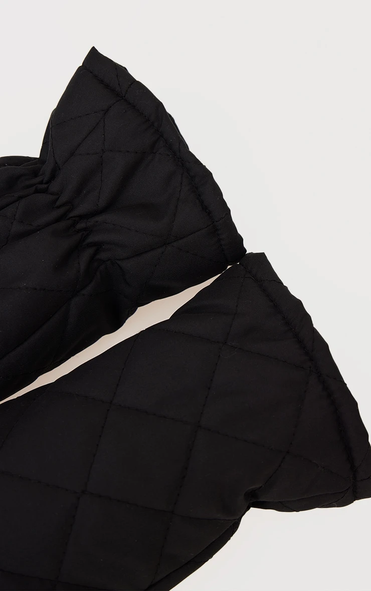 PrettyLittleThing Black Nylon Chevron Quilted Mittens – Faux Fur Lined Winter Hand Warmers 3 PrettyLittleThing Black Nylon Chevron Quilted Mittens – Faux Fur Lined Winter Hand Warmers - Image 3