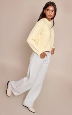 Prettylittlething Lemon Crew Neck Knit Cardigan