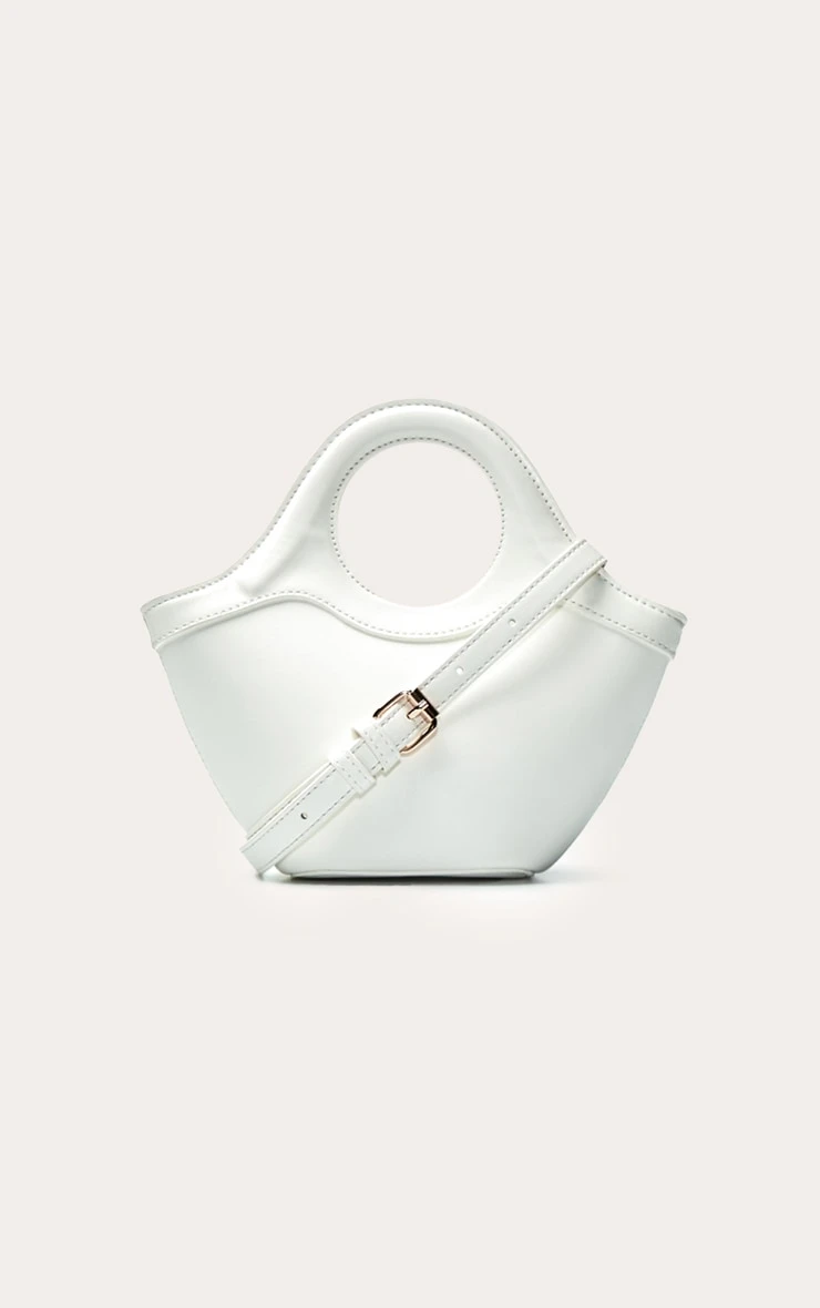 Cream Faux Leather Crescent Crossbody Bag – Adjustable Strap Half-Moon Handbag 3 Cream Faux Leather Crescent Crossbody Bag – Adjustable Strap Half-Moon Handbag - Image 3