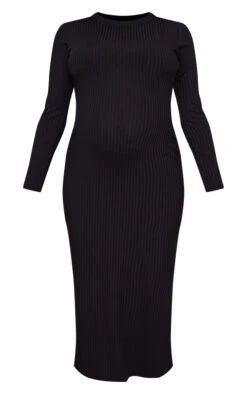 Prettylittlething Maternity Black Ribbed Long Sleeve Midi Dress -FRAME Clothing Shop 2fa1288e7560611c3f572083dc40cc0310092830 cnd0089 5