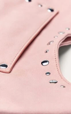 PrettyLittleThing Powder Pink Faux Suede Studded Shoulder Bag – Metallic Accent Structured Tote -FRAME Clothing Shop 32583a20403841f320976ae457eb4062242977fc CNO4487 5 powder pink faux suede studded shoulder bag