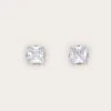 PrettyLittleThing Valeane Silver Geometric Square Crystal Stud Earrings