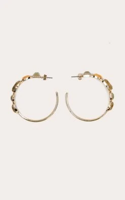 Prettylittlething Gold Multi Resin Hoop Earrings -FRAME Clothing Shop 33a6e12607c7404ce21b7a4d40d3bff4c4a9c4fd CNO5003 3 gold multi resin hoop earrings