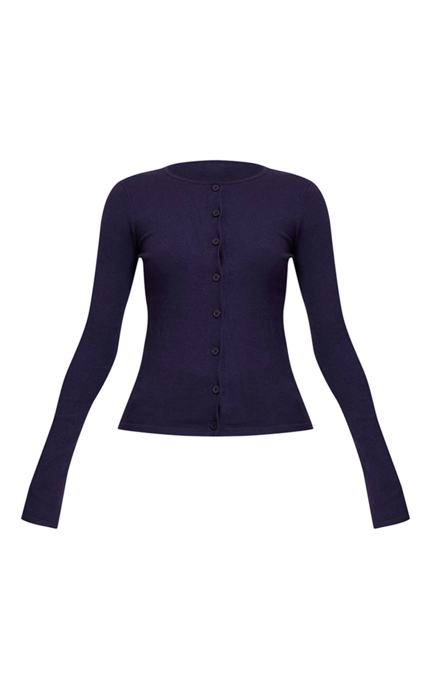 Prettylittlething Navy Button Through Fine Knit Cardigan 5 Prettylittlething Navy Button Through Fine Knit Cardigan - Image 5