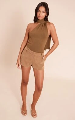 Prettylittlething Khaki Scarf Neck Detail Sleeveless Knitted Top -FRAME Clothing Shop 36b99531d002bb3f66ab17d521f16528b9db8146 CNO6648 3 khaki scarf neck detail sleeveless knitted top