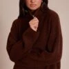 Chocolate Half Zip Soft Knit Sweater