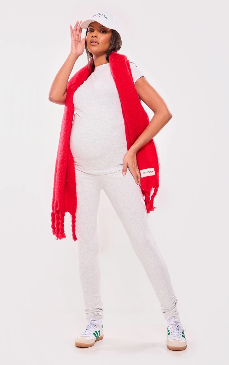 Prettylittlething Maternity Oatmeal Marl Over The Bump Leggings 1 Prettylittlething Maternity Oatmeal Marl Over The Bump Leggings
