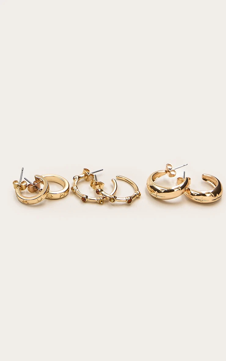 Prettylittlething Topaz Studded Mini Hoop Earring Multipack - Image 3