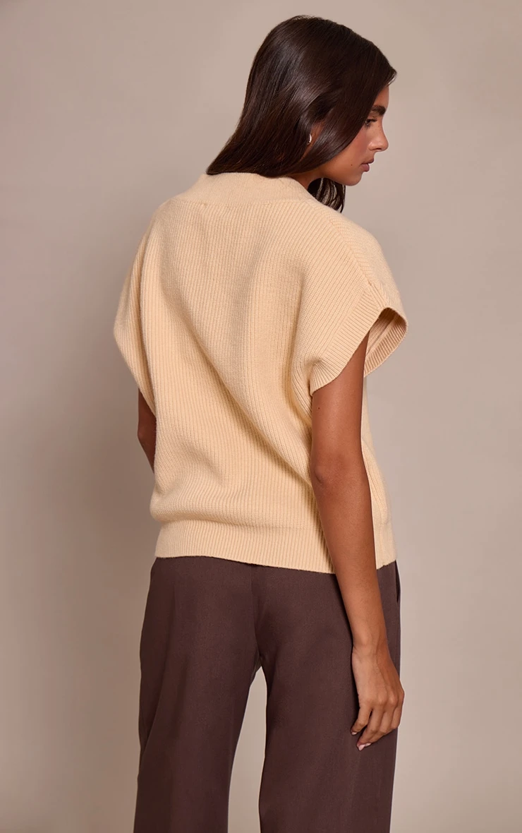 Buttercream Sleeveless Knit Sweater 2 Buttercream Sleeveless Knit Sweater - Image 2