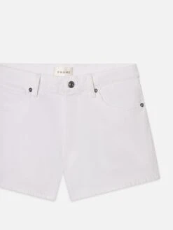 The Hang Short -- White 13 The Hang Short -- White -FRAME Clothing Shop 4000728 WHT DET shorts front detail packshot image