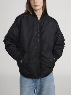 The Smoke Bomber -- Black 13 The Smoke Bomber -- Black -FRAME Clothing Shop 4024210 LILT WP26WJA012 BLK 2416 jacket front image