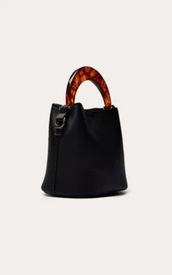 Chocolate Matte Bucket Bag with Glossy Resin Handle – Modern Patent PU Handbag 7 Chocolate Matte Bucket Bag with Glossy Resin Handle – Modern Patent PU Handbag -FRAME Clothing Shop 4375ed69f2e006a5d3e0c32d7693c28306c408a9 CNO2095 3 chocolate resin handle bucket bag