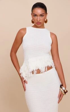 Prettylittlething Cream Loop Knit Vest