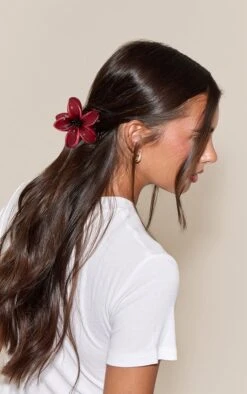 Prettylittlething Red Hibiscus Flower Hair Clip