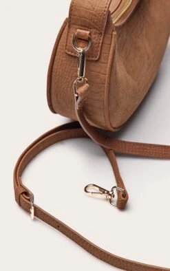 PrettyLittleThing Tan Faux Suede Croc-Effect Crescent Shoulder Bag -FRAME Clothing Shop 45df5c16ecbc249c3f38314cb353720726bc6104 CNO4098 5 tan faux suede croc crescent shoulder bag