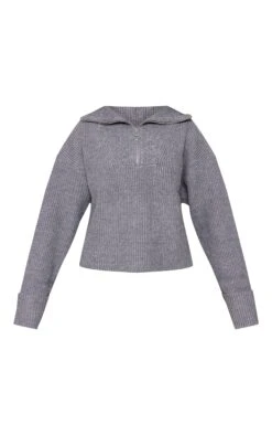 Prettylittlething Charcoal Grey Marl Chunky Knit Half Zip Sweater 9 Prettylittlething Charcoal Grey Marl Chunky Knit Half Zip Sweater -FRAME Clothing Shop 474e86227929b2fb1d0d5c5330a9256b3df060a5 cne7525 5