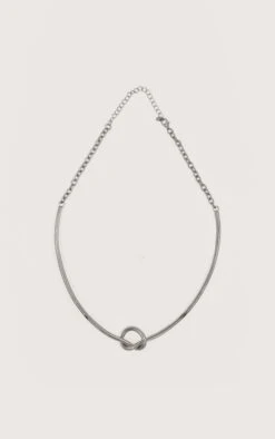 PrettyLittleThing Silver Smooth Structured Knot Necklace - Statement Evening Collarbone Jewelry 5 PrettyLittleThing Silver Smooth Structured Knot Necklace - Statement Evening Collarbone Jewelry -FRAME Clothing Shop 478fbc97c3a889790217e9a459947a816d40edc0 CNN3233 3 silver smooth structured knot necklace