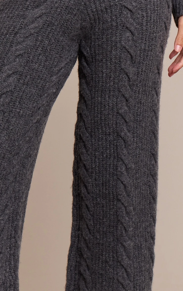 Charcoal Cable Knit Pants 4 Charcoal Cable Knit Pants - Image 4