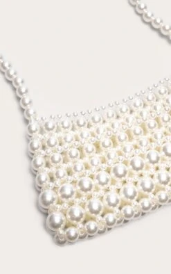 Prettylittlething White Pearl Beaded Shoulder Bag – Elegant Evening Mini Bag -FRAME Clothing Shop 4aa60efbda6f26f0e42e06bd3cf29514d8c40c0a CMZ7487 4 white pearl shoulder bag