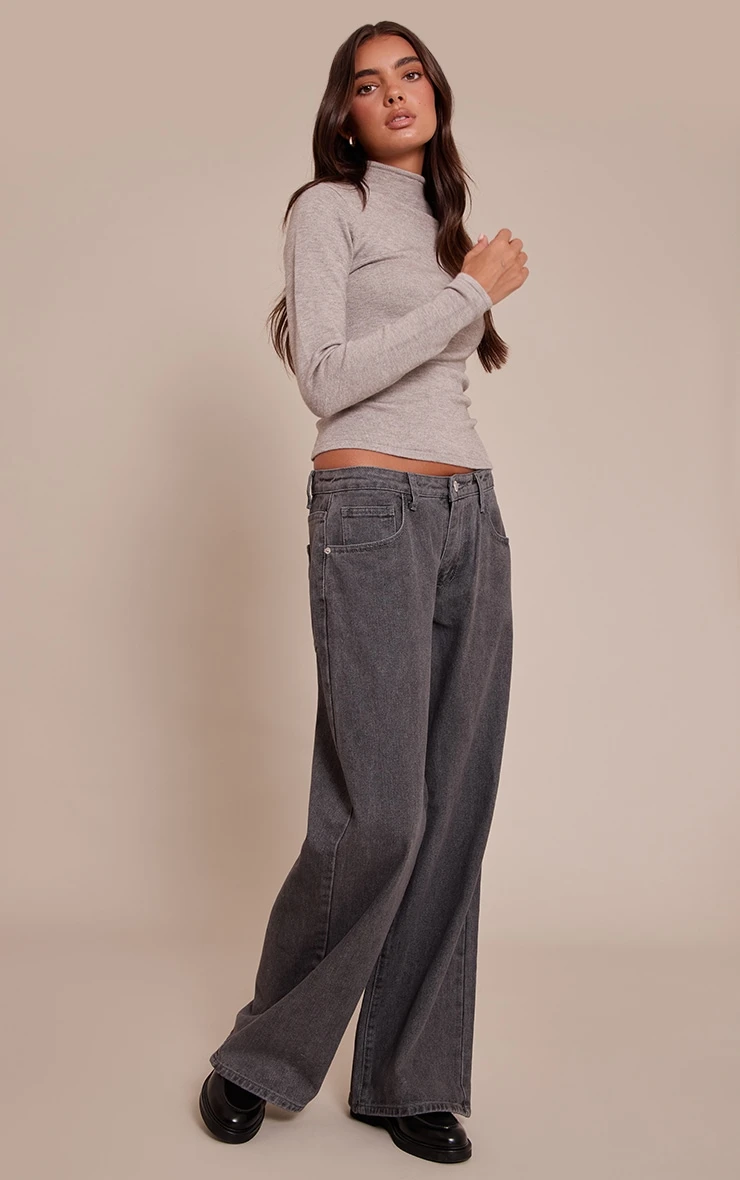 Grey Fine Knit High Neck Sweater – Slim Fit Lightweight Layering Knit 3 Grey Fine Knit High Neck Sweater – Slim Fit Lightweight Layering Knit - Image 3